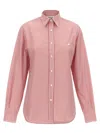 Moschino Red Oca Embroidered Shirt In Red