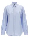 Moschino Striped Poplin Shirt Goose Embroidery