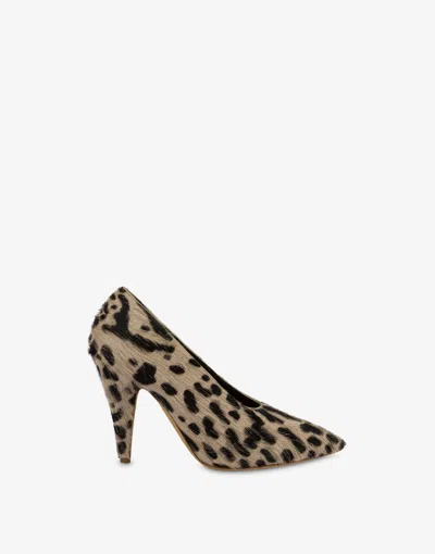 Moschino Ocelot Print Pumps In Sand