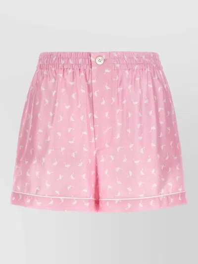 Moschino Oche Shorts Button Detail Piping Back Pocket In Pink