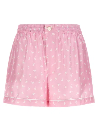 Moschino Oche Shorts Button Detail Piping Back Pocket In Pink