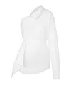 Moschino Asymmetric One-shoulder Shirt Chest Pocket Detail In White