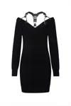 Moschino Off-shoulder Wool Dress With Statement Harness Detail