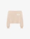 Moschino Off-the-shoulder Cotton Sweatshirt In Multi