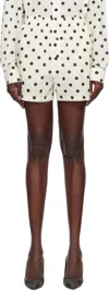 Moschino Off-white Allover Polka Dots Shorts In Multi White