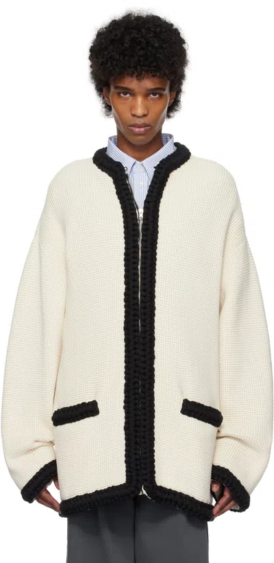 Moschino Off-white Organic Cotton Blend Jacket In Ivory