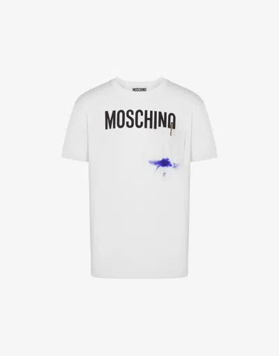 Moschino Office Inspiration Jersey T-shirt In White