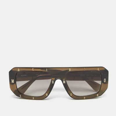 Pre-owned Moschino Olive Green Gradient Mos129/s Logo Frame Square Sunglasses