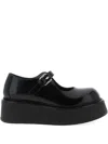 Moschino Olivia Buckle-strap Platform Ballet Flats In Black