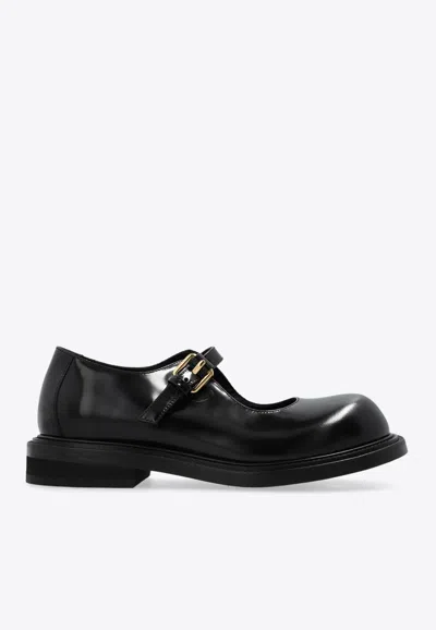 MOSCHINO OLIVIA MARY-JANE LEATHER LOAFERS