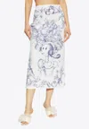 Moschino Olivia Midi Poplin Skirt In White