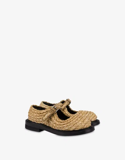 Moschino Olivia Raffia Mary Jane In Sand