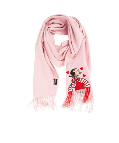 Moschino Olivia Wool Scarf In Pink