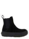 Moschino Round Toe Boots With Elastic Side Panels In Black