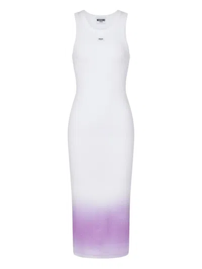 Moschino Ombre-effect Sleeveless Midi Dress In White