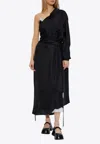 Moschino One-shoulder Asymmetric Maxi Dress In Black