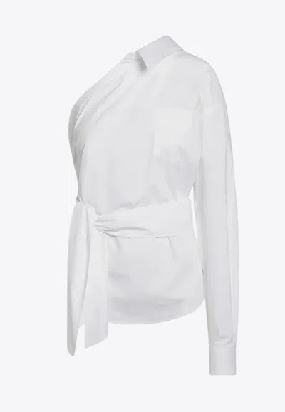 MOSCHINO ONE-SHOULDER BUTTONED SHIRT