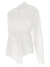 Moschino One-shoulder Poplin Stretch In White
