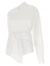 Moschino One-shoulder Poplin Stretch In White
