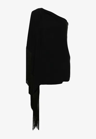 MOSCHINO ONE-SHOULDER FRINGE MINI DRESS