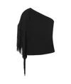 Moschino One-piece Top With Fringed Shoulder Detail In Black