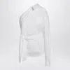 Moschino Asymmetric One-shoulder Shirt Chest Pocket Detail In White