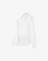 Moschino One-shoulder Stretch Poplin Shirt In White