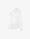Moschino One-shoulder Stretch Poplin Shirt In White