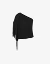 Moschino One-piece Top With Fringed Shoulder Detail In Black