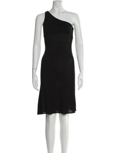 Pre-owned Moschino One-shoulder Knee-length Dress In Black