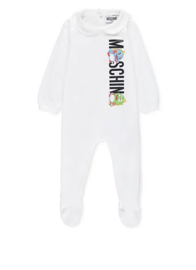 Moschino Babies' Onesie With Print In White