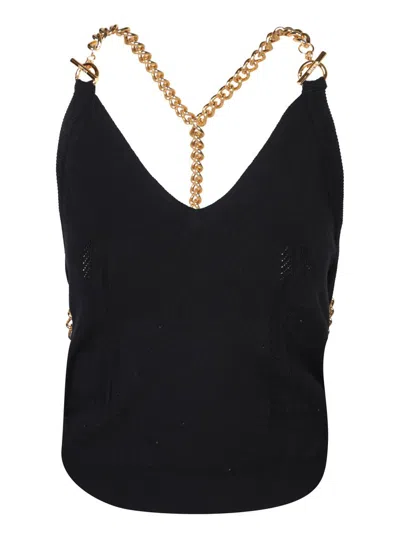 MOSCHINO MOSCHINO OPEN BACK CHAIN LINK TOP