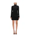 Moschino Open-back High-neck Minidress In Black