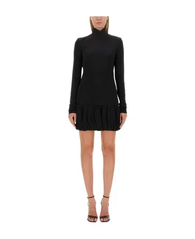 MOSCHINO OPEN-BACK HIGH-NECK MINIDRESS