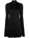 Moschino High Neckline Mini Dress With Open Back In Schwarz