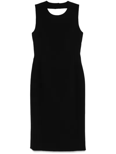 Moschino Open-back Midi Dress In Black