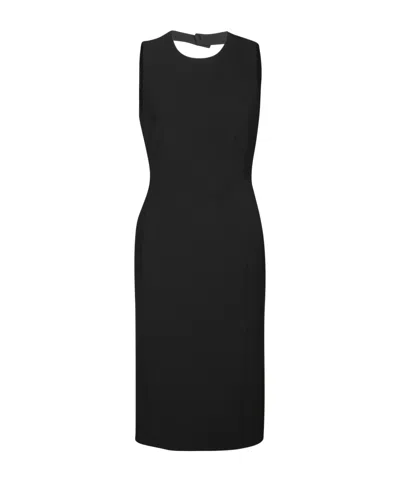 Moschino Open-back Midi Dress In Black
