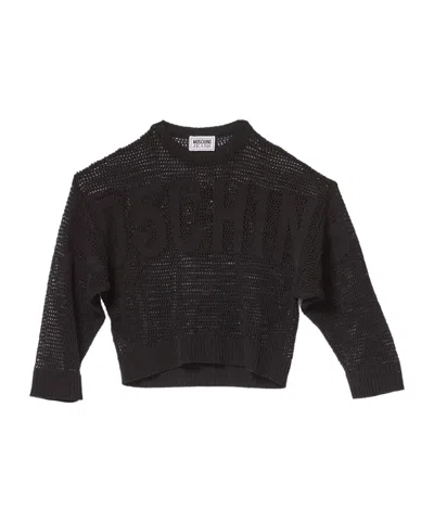 MOSCHINO OPEN KNITTED CREWNECK JUMPER