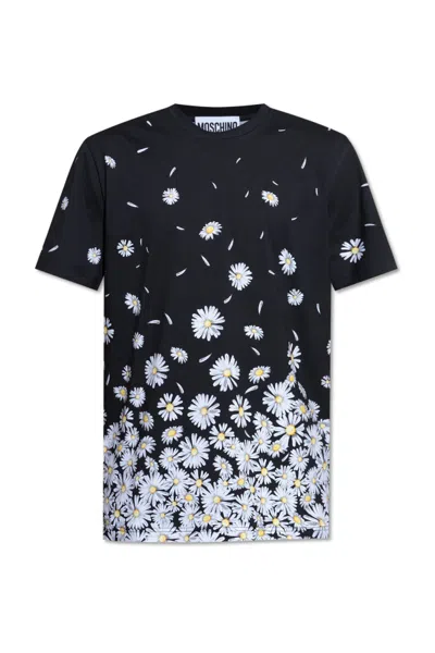 MOSCHINO MOSCHINO FLOWER PRINTED CREWNECK T-SHIRT