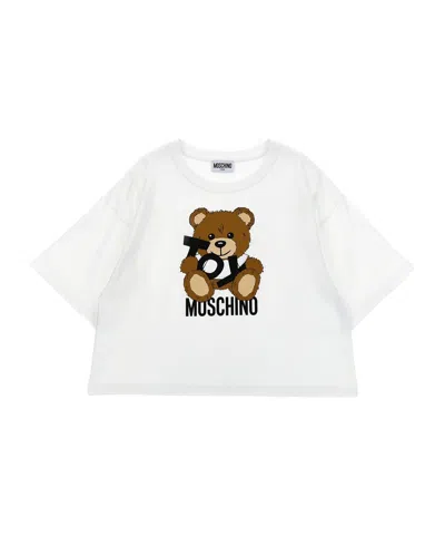 Moschino Open-necked Black Shirt In White