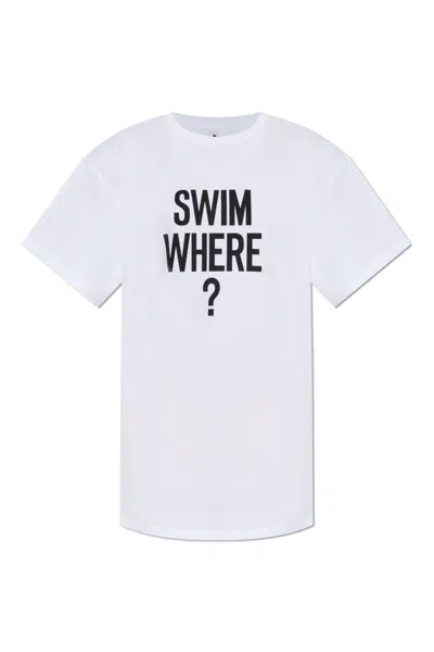 Moschino Open-necked Black Shirt In White