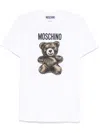 Moschino Interlock Teddy Bear Print Mini T-shirt Dress In White