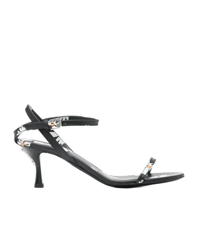 Moschino Open-toed High-heeled Sandals In Black