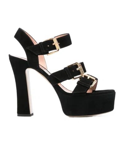 MOSCHINO OPEN-TOED HIGH-HEELED SANDALS
