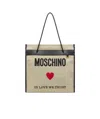 Moschino Logo Shopping Bag In Nude