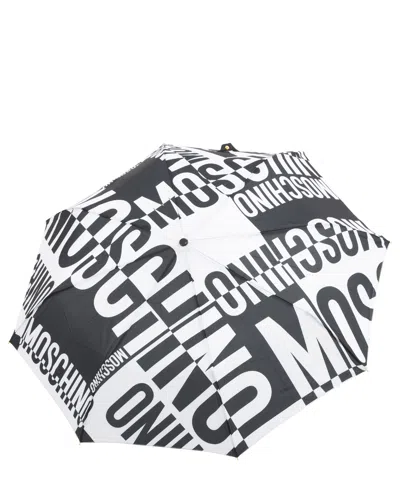Moschino Openclose Logo Umbrella In Black