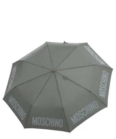 Moschino Openclose Logo Umbrella In Grey