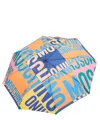 Moschino Openclose Logo Umbrella In Multicolor