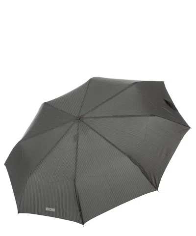 Moschino Openclose Mini Pinstripes Umbrella In Grey