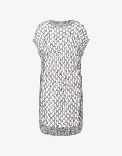 Moschino Openwork Knit Dress In Black